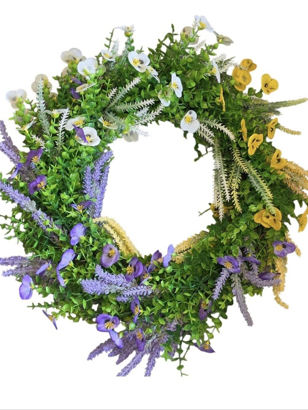 Spring Lavender & Yellow Floral Wreath by taralynnboutik